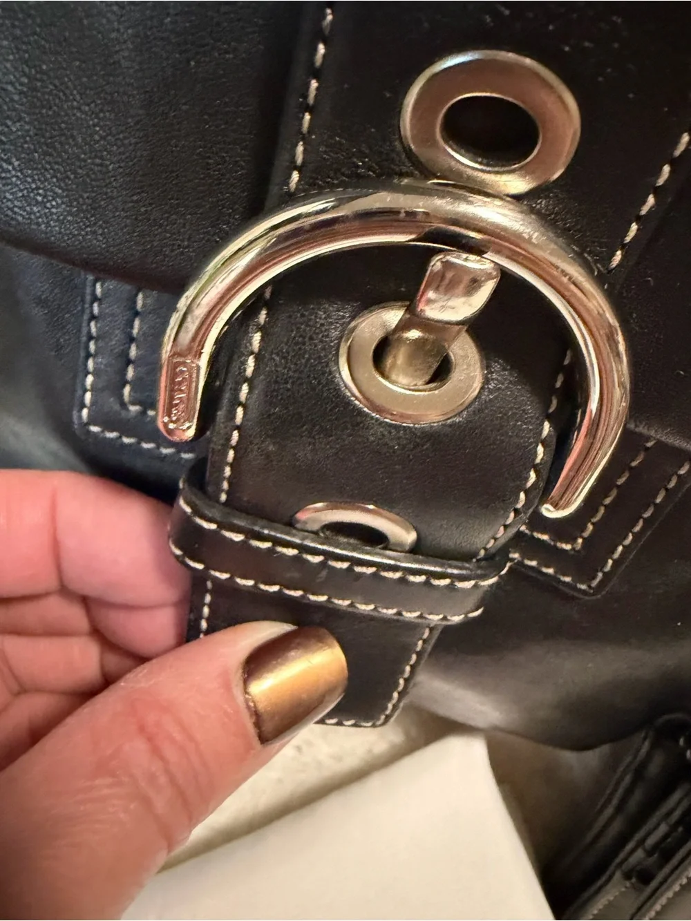 Amazing Y2K Coach SoHo bundle Black Leather Brief Tote with Matching Wallet